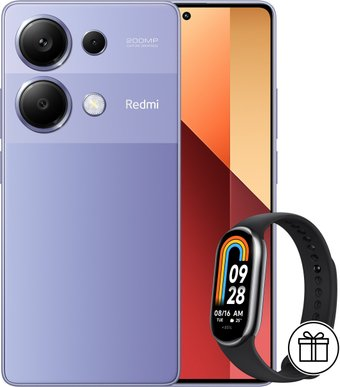 Смартфон Xiaomi Redmi Note 13 Pro 4G 12GB/512GB с NFC международная версия (лавандовый) и Xiaomi Smart Band 8 (серый) по акции - 1/1
