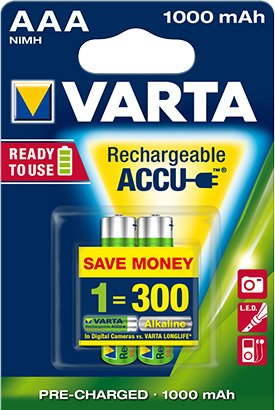 Аккумулятор Varta AAA 1000mAh 2 шт. (05703) - 1/1
