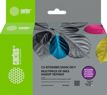 Чернила CACTUS CS-BTD60BK-5000M-C-Y (4x100 мл) - 1/1