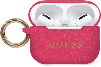 Чехол CG Mobile Guess with ring для AirPods Pro GUACAPSILGLFU (фуксия) - 1/1