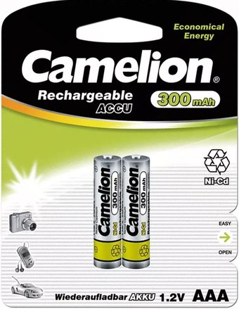 Аккумулятор Camelion AAA 300 mAh 2 шт. NC-AAA300BP2 - 1/1