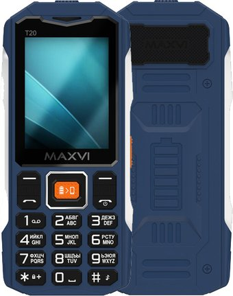 Кнопочный телефон Maxvi T20 (синий) - 1/1