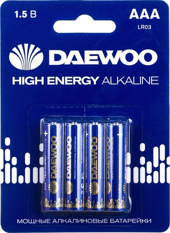 Батарейка Daewoo High Energy Alkaline AAA 4 шт. 5030381 - 1/1