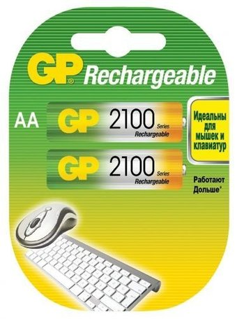 Аккумулятор GP AA 2100mAh 2 шт. - 1/1