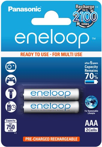 Аккумулятор Panasonic Eneloop AAA 750mAh 2 шт. (BK-4MCCE/2BE) - 1/1