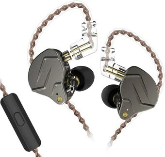 Наушники KZ Acoustics ZSN Pro (с микрофоном, серебристый/черный) - 1/1