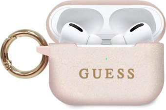 Чехол CG Mobile Guess with ring для AirPods Pro GUACAPSILGLLP (розовый) - 1/1
