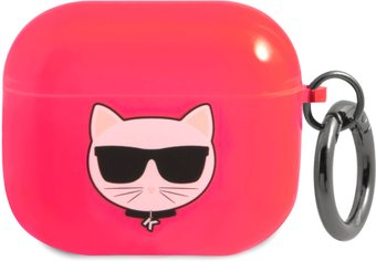 Чехол CG Mobile Karl Lagerfeld Fluo with ring Choupette для AirPods 3 KLA3UCHFP (розовый) - 1/1