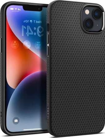 Чехол для телефона Spigen Liquid Air iPhone 14 Plus Matte Black ACS04891 (черный матовый) - 1/1