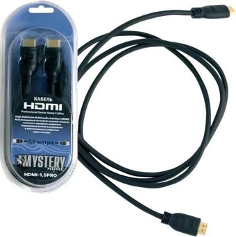 Кабель Mystery HDMI - HDMI HDMI1.5pro (1.5 м, черный) - 1/1