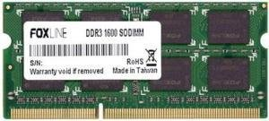 Оперативная память Foxline 8GB DDR3 SO-DIMM PC3-12800 [FL1600D3S11-8G] - 1/1