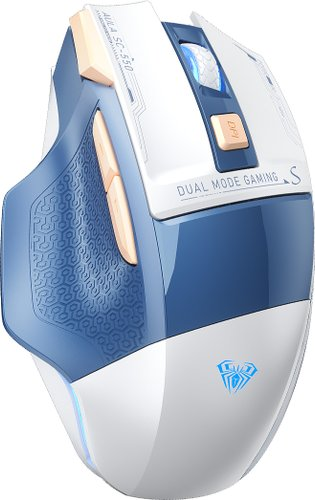 Мышь AULA SC550 (белый/голубой) - 1/1