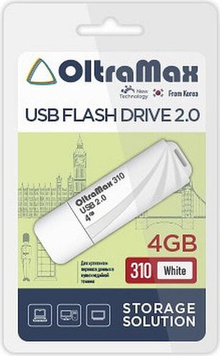 USB Flash OltraMax 310 4GB (белый) - 1/1