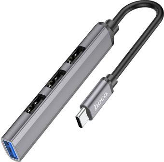 USB-хаб  Hoco HB26 USB Type-C (серый) - 1/1