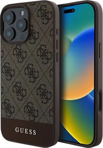 Чехол для телефона Guess PU 4G Bottom stripe Metal logo для iPhone 16 Pro Max GUHCP16XG4GLBR - 1/1