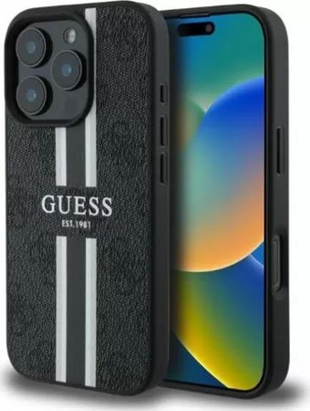 Чехол для телефона Guess PU 4G Stripes (MagSafe) для iPhone 16 Pro Max GUHMP16XP4RPSK - 1/1