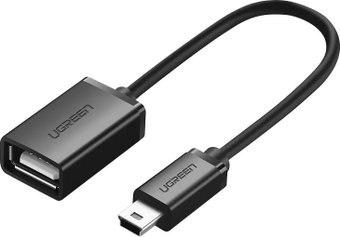 Адаптер Ugreen US249 USB Type-A - miniUSB (0.1 м, черный) - 1/1