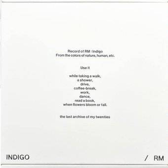 Виниловая пластинка RM - Indigo (прозрачный/синий винил) - 1/1