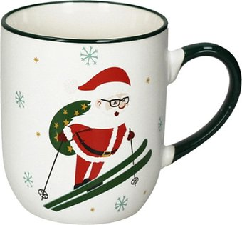 Кружка Andrea Fontebasso New Milk & Coffee Babbo Mood. Санта и лыжи NL68401M248_3 (зеленый) - 1/1