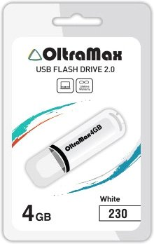USB Flash OltraMax 230 4GB (белый) [OM-4GB-230-White] - 1/1