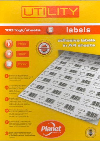 Самоклеящаяся бумага Planet Utility А4 100 л - 1/1