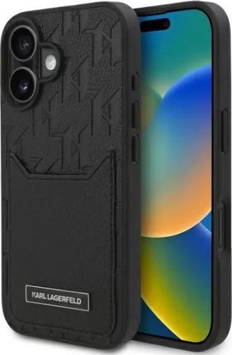Чехол для телефона Lagerfeld Cardslot PU Grained Monogram with Pocket для iPhone 16 KLHCP16SPGKHPRPK - 1/1