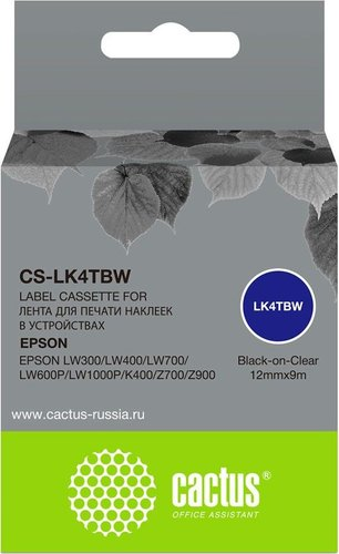 Картридж CACTUS CS-LK4TBW (аналог Epson LK4TBW) - 1/1