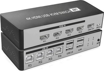 KVM переключатель USBTOP 4K HDMI USB Type-A/USB Type-B х4 - 1/1