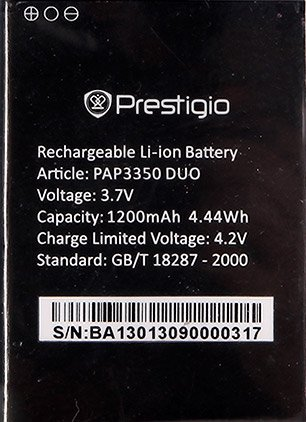 Аккумулятор для телефона Prestigio PAP3350BA - 1/1