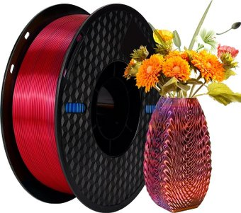 Пластик Kingroon PLA Tri Color Silk 1.75мм NSC025 (1кг, Red/Golden/Blue) - 1/1