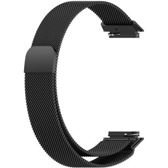 Браслет Rumi Milanese loop металлический для Huawei Band 7 (черный) - 1/1
