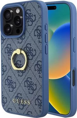 Чехол для телефона Guess PU 4G + Ring для iPhone 16 Pro GUHCP16L4GMRBL - 1/1
