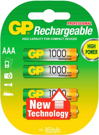 Аккумулятор GP AAA 950mAh 4 шт. (100AAAHC) - 1/1