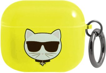 Чехол CG Mobile Karl Lagerfeld Fluo with ring Choupette для AirPods 3 KLA3UCHFY (желтый) - 1/1