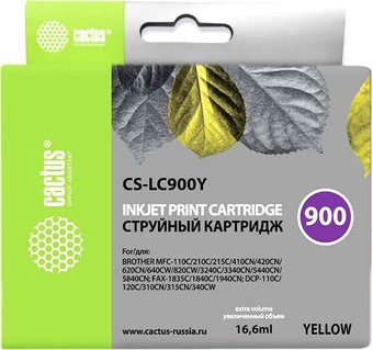 Картридж CACTUS CS-LC900Y (аналог Brother LC900Y) - 1/1