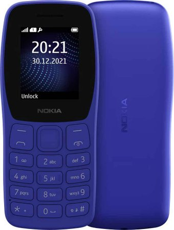 Кнопочный телефон Nokia 105 (2022) TA-1428 Dual SIM (синий) - 1/1