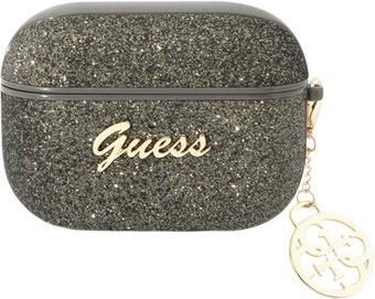 Чехол CG Mobile Guess Glitter Flakes Metal Logo with Charm для AirPods Pro GUAPGLGSHA (темно-зеленый) - 1/1