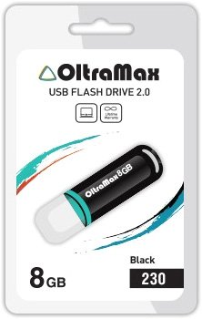 USB Flash OltraMax 230 8GB (черный) [OM-8GB-230-Black] - 1/1