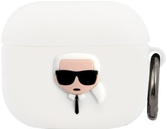 Чехол CG Mobile Karl Lagerfeld для AirPods 3 KLACA3SILKHWH (белый) - 1/1