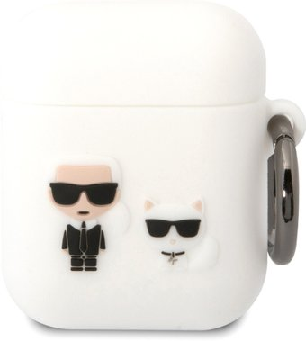 Чехол CG Mobile Karl Lagerfeld для AirPods1/2 KLACA2SILKCW (белый) - 1/1