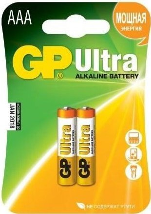 Батарейка GP Ultra Alkaline AAA 2 шт. - 1/1