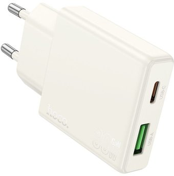 Сетевое зарядное Hoco N45 (лунный белый) - 1/1
