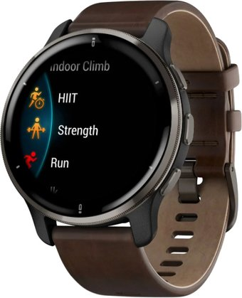 Умные часы Garmin Venu 2 Plus (черный/коричневый) - 1/1
