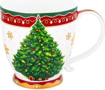 Кружка Elan Gallery Новогодняя елка 420682 (красный/узор New Bone China) - 1/1