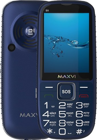 Кнопочный телефон Maxvi B9 (синий) - 1/1