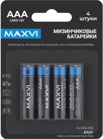 Батарейка Maxvi MBLR03ES4 AAA 4шт - 1/1