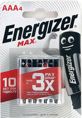 Батарейка Energizer Max LR03 AAA BL4 4 шт. E300157304P - 1/1