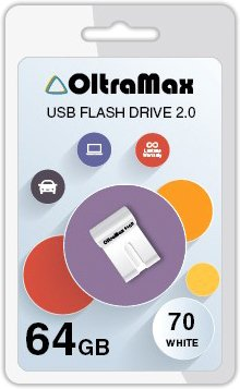 USB Flash OltraMax 70 64GB (белый) [OM-64GB-70-White] - 1/1