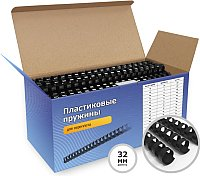 Пластиковая пружина для переплета Гелеос BCA4-32B 32 мм 50 шт (черный) - 1/1