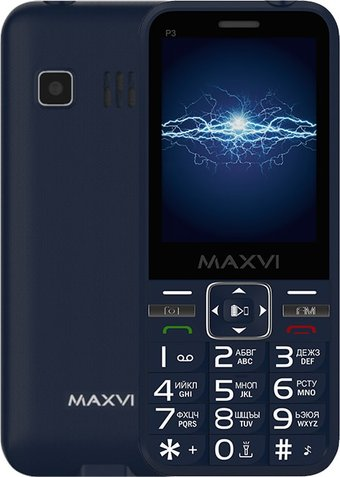 Кнопочный телефон Maxvi P3 (синий) - 1/1